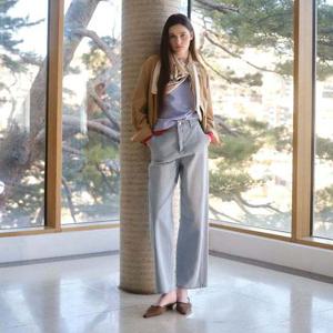 플라스틱아일랜드  (PS1DP261) 커브드 데님 팬츠