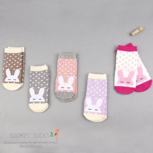 [꼼지]D쿨토끼(5족)세트 유아양말/양말세트/아기양말/신생아양말/여아양말/남아양말