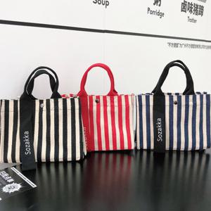 쏘카 스트라이프 사각 캔버스 크로스백