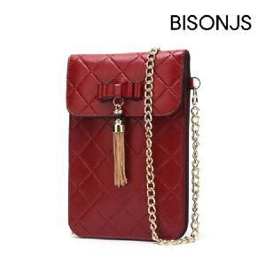 [바이슨데님]여자 가죽 체인 숄더 핸드폰 지갑 가방 B9320