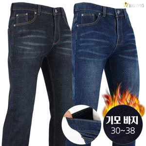 [더빅보스]BS106기모청바지 겨울 남자 중년 신사 데님 일자 기본