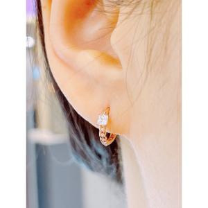 미니골드 14K 꼬임 사각큐 귀걸이 ETRM4347
