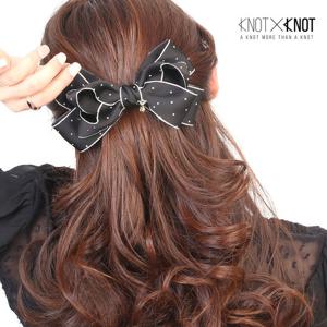 [KNOTXKNOT] 크리스탈 장식 핸드메이드 3중 리본 헤어핀
