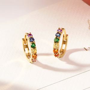 골드팡 14k 세븐컬러레인보우 귀찌