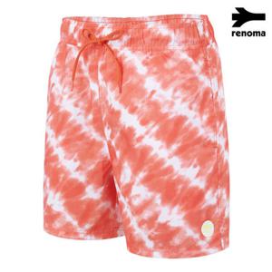 [레노마수영복]남성 비치 사선 물나염 프린트 패턴 트렁크 수영복-MS2D902-OR