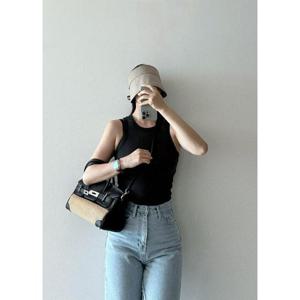 [BELLA.DOI]  소가죽 여성 크로스 스트랩 왕골 라탄백