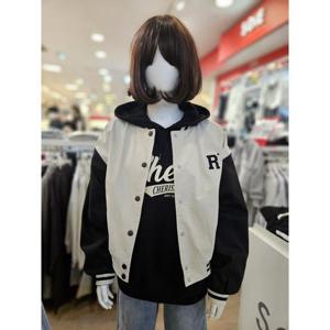 에꼴리에 세이브존03 배색 크롭 야구 점퍼 24C0151-BE