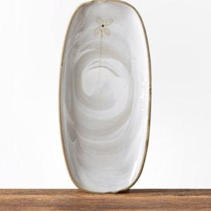 이천도자기 미색꽃 생선접시 1호 26.5cm 그릇 식기