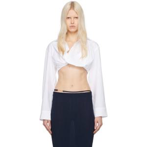 26 SS 쟈크뮈스 여성 화이트 르 슈슈 라 슈미즈 바이아 꾸르트 셔츠 241553F109004