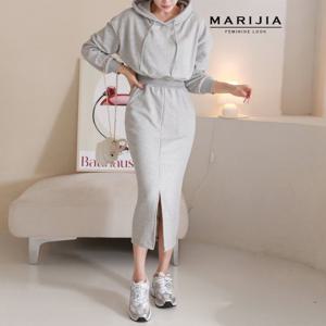 [마리지아][MARIJIA] 범블 후드 앞트임 원피스_MOPA51014