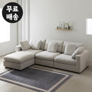 센느 패브릭 쇼파 모듈 4인용 소파(그레이+스툴)