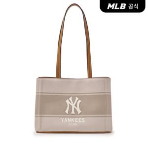 [MLB공식] 25N 바시티 레터링 캔버스 숄더백 NY (Cream) 3ABQB015N