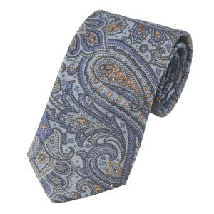 [에스티듀퐁(셔츠)]고급스러운 페이즐리 패턴이 돋보이는 울실크 나염타이 TE4FM61KP066TBU