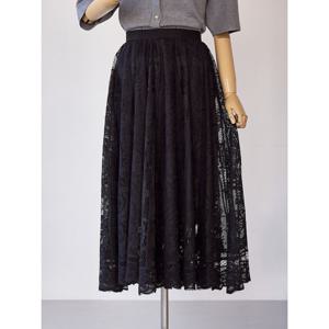 [커스텀에이블]밴딩 레이스 플레어 스커트_T2502SK601A