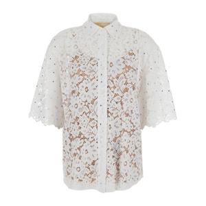 마이클코어스 화이트 비즈 플로럴 자수 셔츠 MS540SXGTA 100