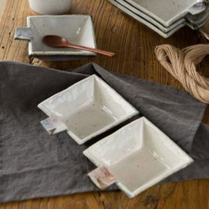 이천도자기 집으로 화이트 한손 사각볼 찬기 12cm 사각접시 사각쿠프 찬기 반찬접시 반찬그릇 반찬기 그릇