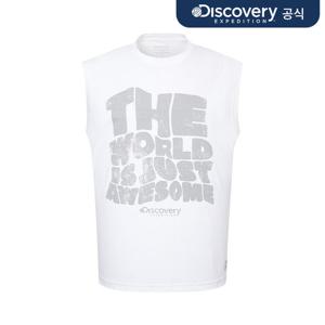 [디스커버리] 핫썸머 남성 그래픽 슬리브리스 워터티셔츠 (O/WHITE) DMSW77053-WHS