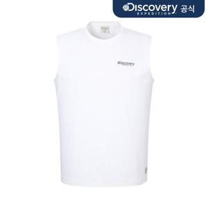 [디스커버리] 핫썸머 남성 레터링 슬리브리스 워터티셔츠 (O/WHITE) DMSW75053-WHS