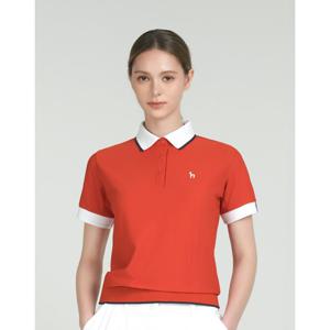 헤지스 골프 여성 25SS 레드 여성 반팔 폴로 티셔츠 HWTS5B312R3
