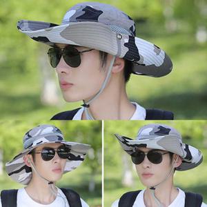 남성 야외 스포츠햇 밀리터리 캐주얼 사파리 끈모자