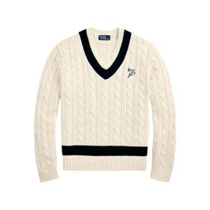 폴로 랄프로렌 로고 자수 V넥 스웨터 710970656001