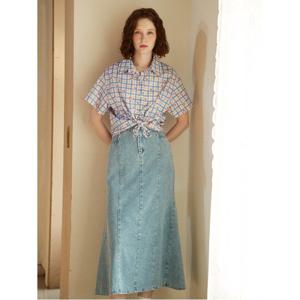 [레코브](25신상)절개 머메이드 롱 데님 스커트 LG31E3DS506X