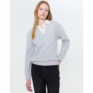 헤지스 여성 24FW 가격인하스테디셀러면 그레이 루즈핏 긴소매 카라 티셔츠 WSTS4D801G2