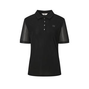 닥스 골프 여성 25SS PREMIUM 블랙 시스루 반소매 카라 티셔츠 DNTS5B521BK