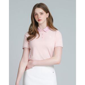 닥스 골프 여성 25SS PREMIUM 핑크 로프 그래픽 카라 포인트 티셔츠 DNTS5B511P2