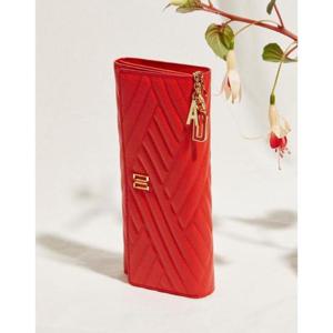 선물포장  (DCWA5F261R2) 레드 칼라일 엠보 가죽 골드DD 3단 장지갑