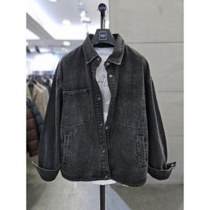 바쏘옴므 세이브존03 바쏘옴므 블랙 오버핏 데님 셔츠형 자켓 WSAGZ3GU51A