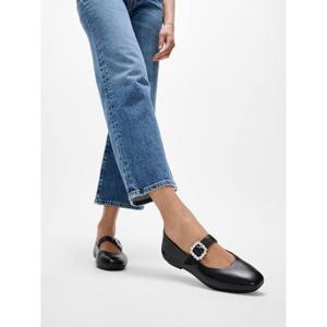 [핏플랍][삼성물산공식]여성 크리스탈 버클 레더 메리제인_블랙 (FT59K2M045)