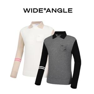 [와이드앵글]CO 루즈핏 소매블럭 폴로 풀오버 L WWU24K52