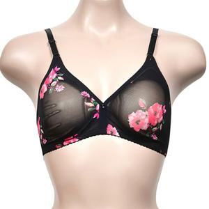 디올라 여자 꽃 망사 노와이어 B컵 브라 브래지어