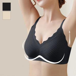 노와이어 볼륨 뽕브라 풀컵 패드 레이스 여성속옷 2컬