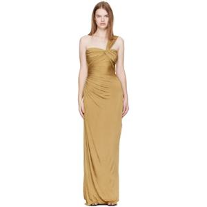 25 FW 톰포드 여성 골드톤 원숄더 트위스트 이브닝 맥시 드레스 251076F055009
