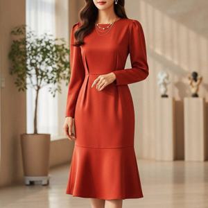 [헤레이스]다트 프릴 원피스_YMSH25FW108