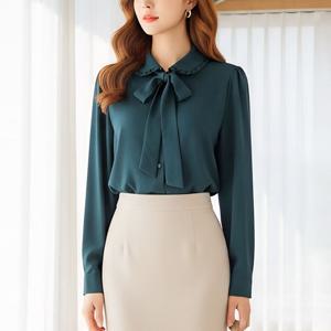 [헤레이스]카라 리본 블라우스_YMSH25FW110