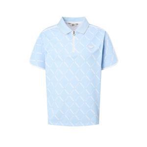 닥스 골프 여성 25FW PREMIUM 블루 아가일패턴 나글란 반소매 티셔츠 DNTS5C616B2