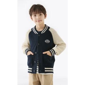 [타미힐피거칠드런] 컬러 블록 봄버 가디건 T42F7WCD500BT1