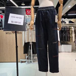 밀스튜디오 DP02 허리고무주름 배기핏청바지 LRAJES104