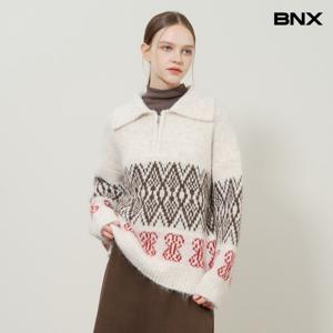 [비엔엑스]노르딕 카라넥 반집업 니트 (BX4KP019L0)