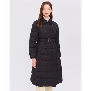 헤지스 여성 24FW 클리어런스스테디셀러덕다운 블랙 트렌치형 벨티드 롱 중량다운 점퍼 WSJU4D922BK