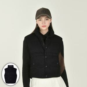 [헤지스골프] 여성 중량 코듀로이 다운 베스트 블랙 HWJU5D753BK