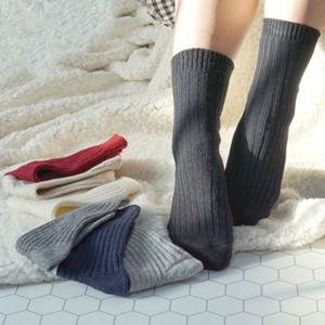 울무지 골지 장목 양말 3족 (숙녀)