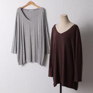 빅사이즈 502 실키브이넥여리티셔츠 DRAF084