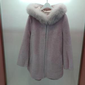 Latium HC06 폭스후드 집업 A리인 점퍼형 하프길이 양모코트 T2554ct01P