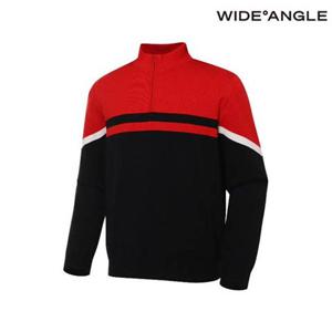 [와이드앵글]  WMW23K91R2 VA 컬러블럭 반집업 방풍 풀오버 M (Red)