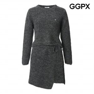 [GGPX] 심플 울 터치 니트 앤 랩 스커트 셋업 (GPBST010B)