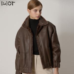 [르오트(LeOT)] 천연모피 더블페이스 하이넥 리얼 레더 무스탕(리버시블)-사이즈 55~88다양